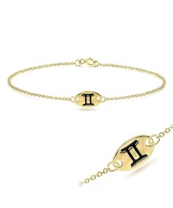 Gold Plated Gemini Silver Bracelet BRS-145-GP